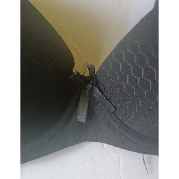 Mopas Intimates Push-up Bra Size 32B Black Diamond Pattern Underwire Padded New - Picture 6 of 7